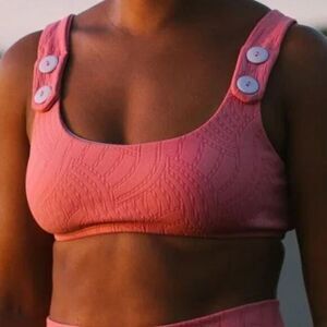 NEW Seea x‎ Free People Georgia bikini top flamingo pink, M